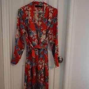Orange Floral Angeleye Fashion wrap dress